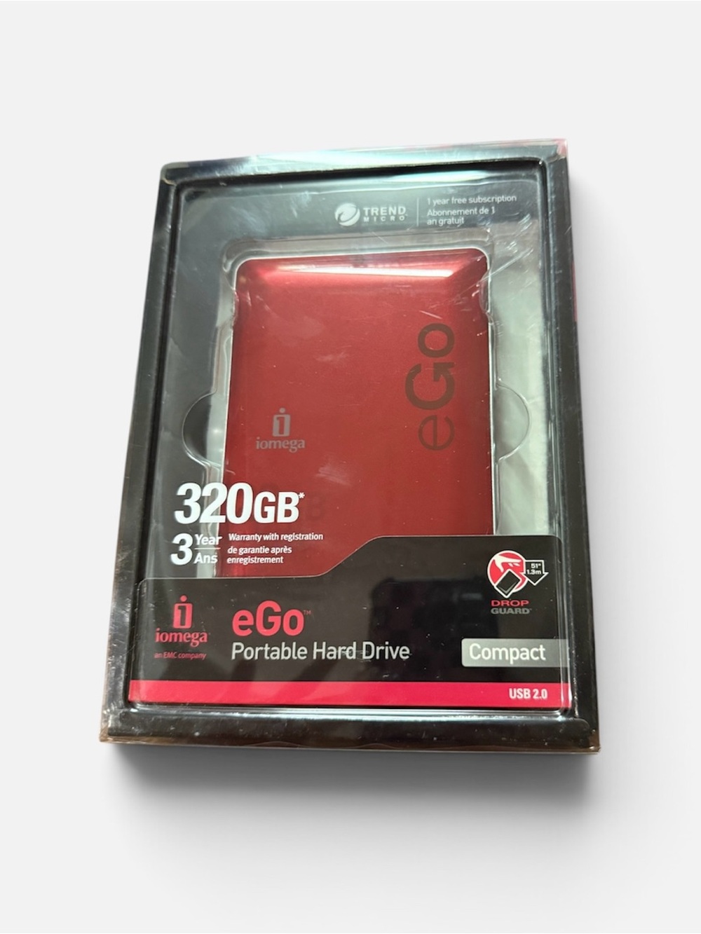 NWT- Iomega eGo 320GB Red Portable External Hard Drive USB 2.0